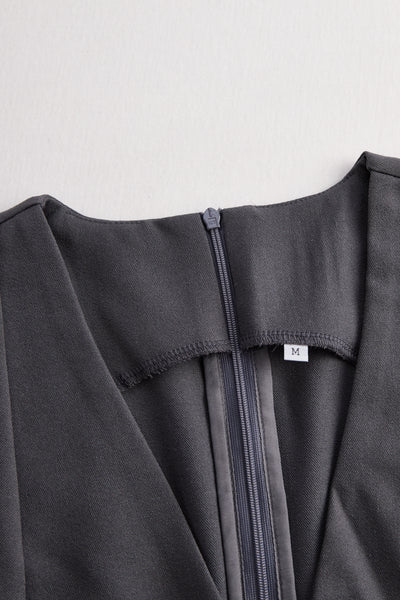 Sophisticated Sleeveless Peplum Jumpsuit In Charcoal Gray