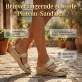 Ženske sandale s platformom i pletenim remenom