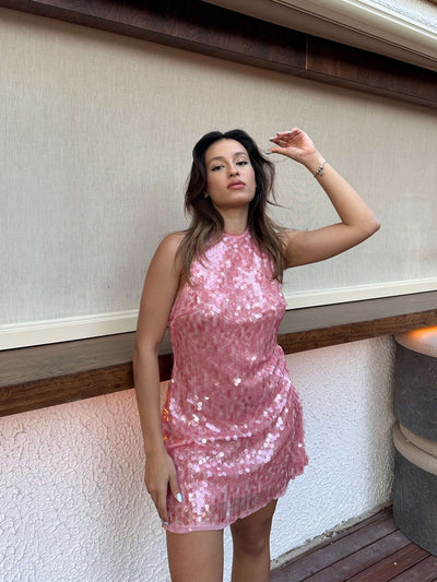 Bella Pailletten Mini Jurk